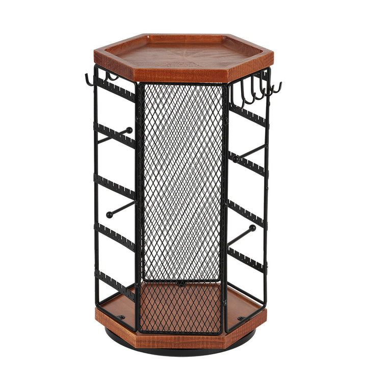 6-angle Cage Rotating Jewelry Storage Display Stand