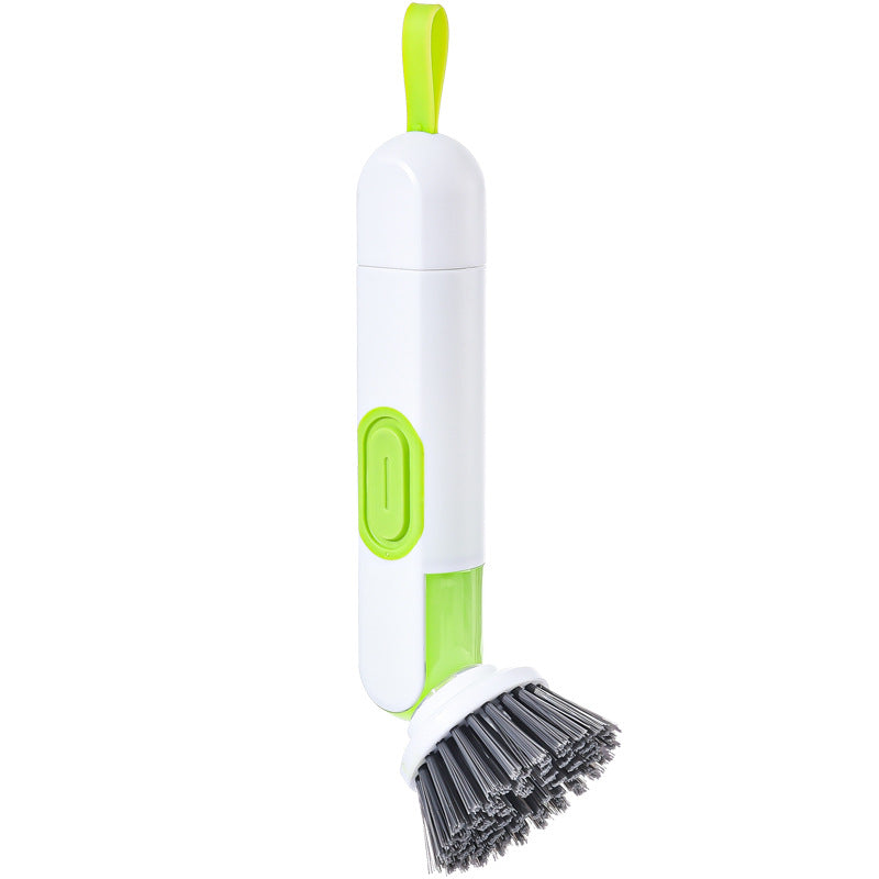 Multi-Functional Long-Handle Liquid-Filled Cleaning Brush Washing Up Brushes With Liquid Dispenser Two Replacement Heads For Kitchen Cleaning Brush Gadgets