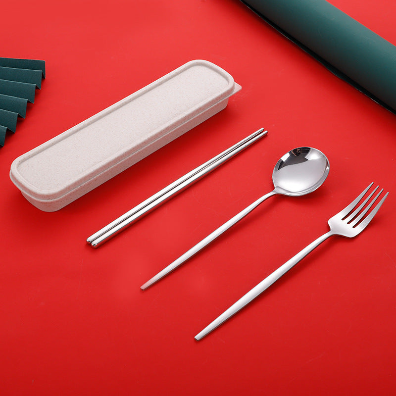 Portable Stainless Steel Chopsticks Spoon Fork Tableware Set