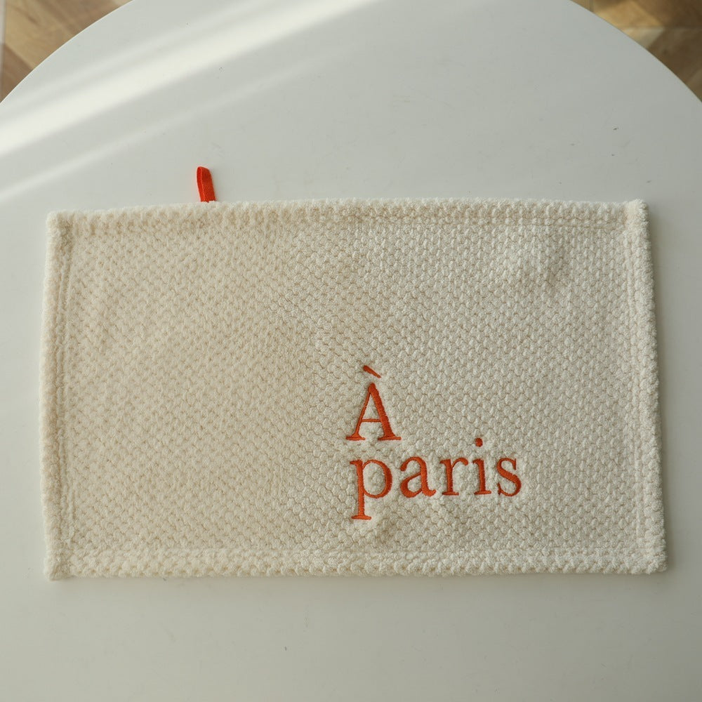 Hanging Letter Embroidery Hand Towel Soft And Absorbent