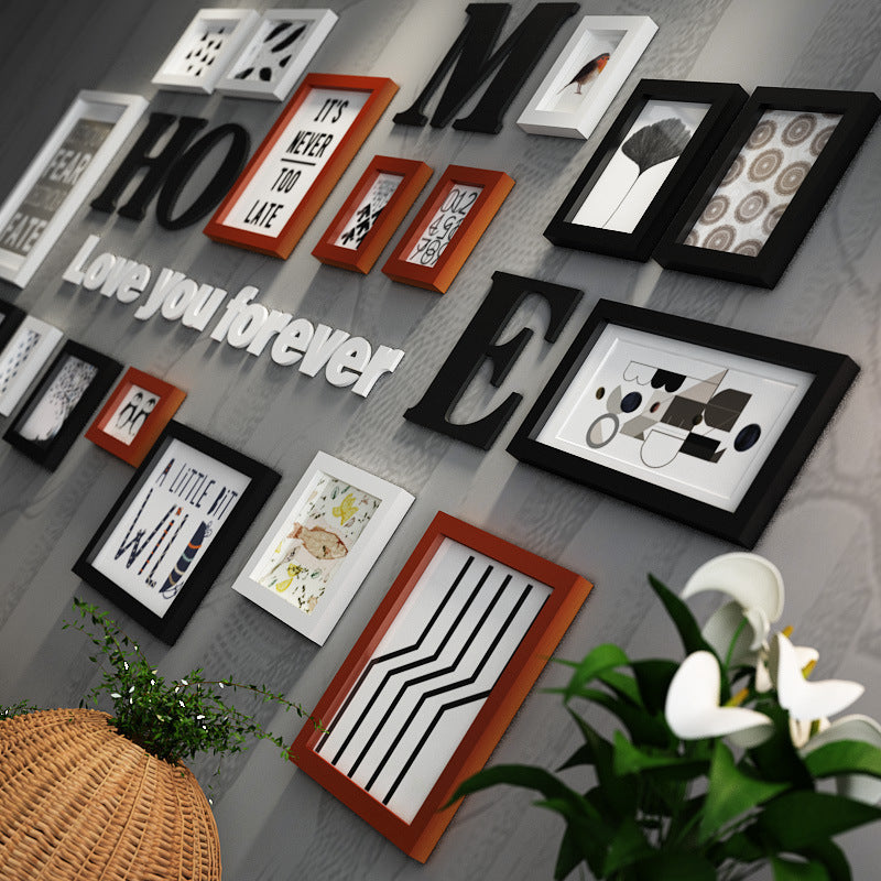 Solid Wood Photo Frame Photo Wall Creative Combination Wall