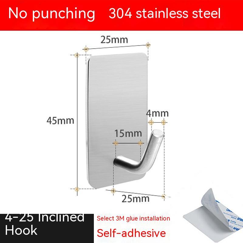 Strong Adhesive Punch-free 304 Stainless Steel Hook