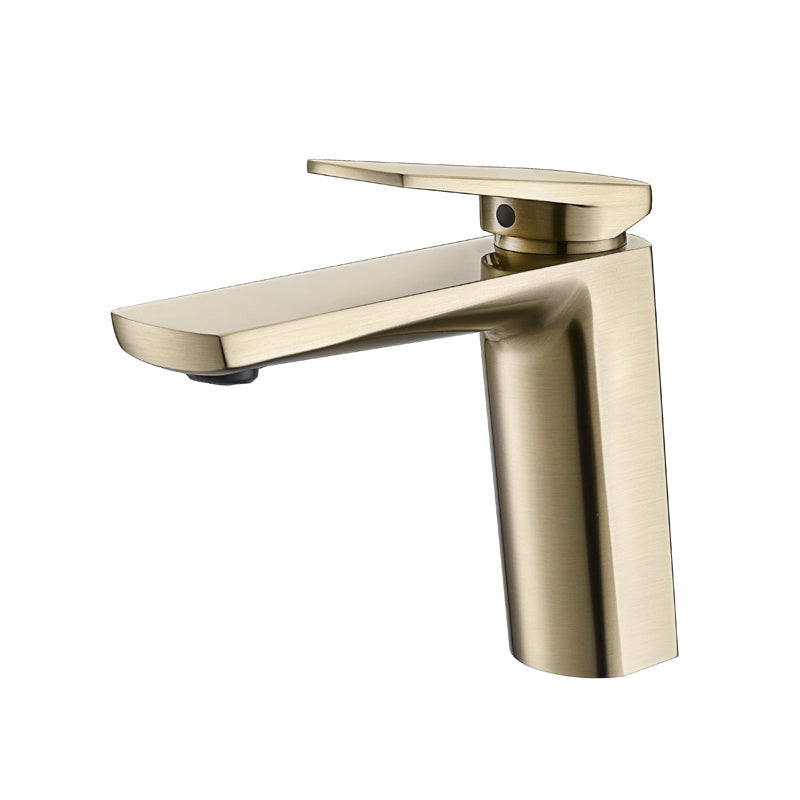 Copper Brushed Washbasin With Hot And Cold Faucets Light And Luxurious Style