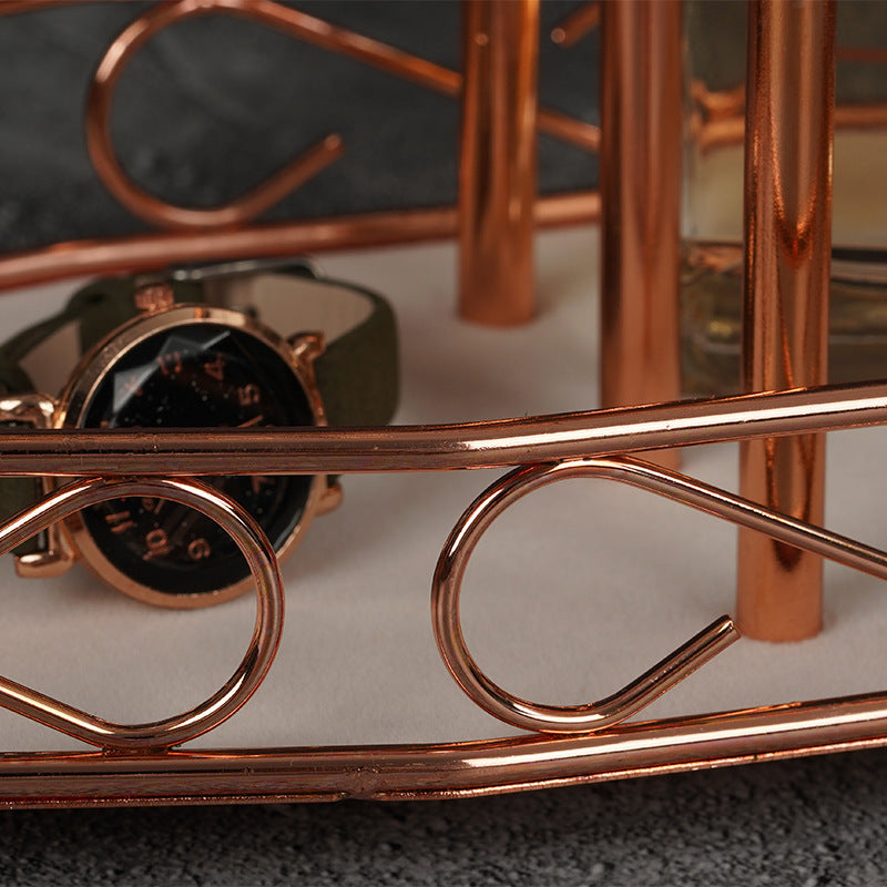 Rose Gold 3-Tier T-shaped Jewelry Display Storage Rack