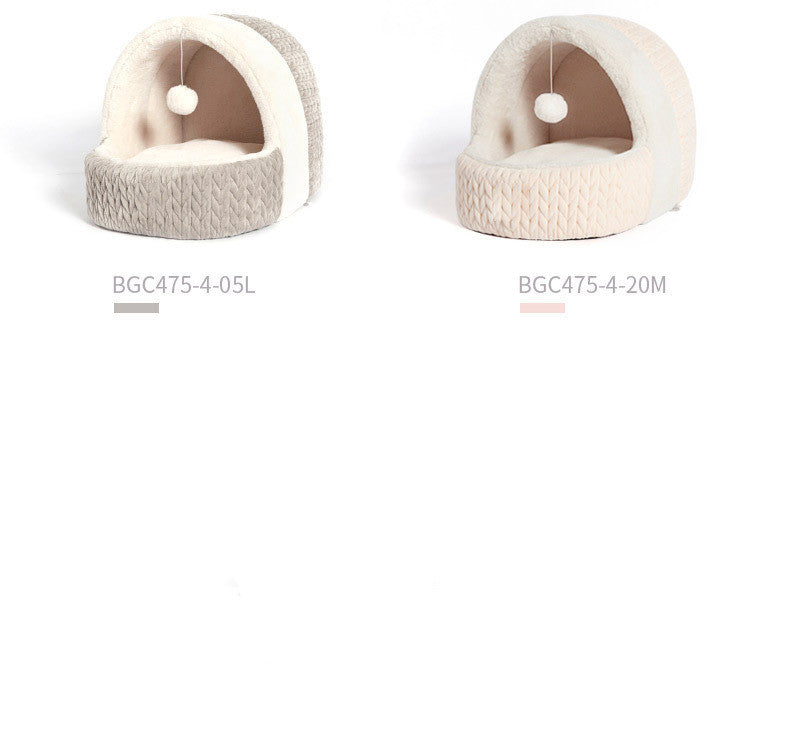 Four Seasons Universal Cat Bed Semi-enclosed Cat House Dog Kennel Winter Warm Kittens Pet Supplies