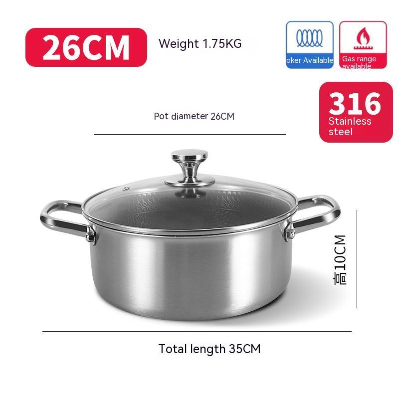 Binaural 304 Stainless Steel Soup Pot Non-coated Non-stick Pan