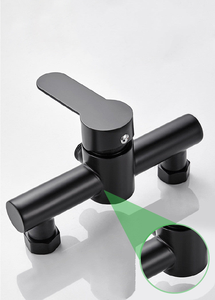 304 Stainless Steel Black Hot And Cold Bathtub Faucet Surface Mounted Mixing Valve Shower Valve