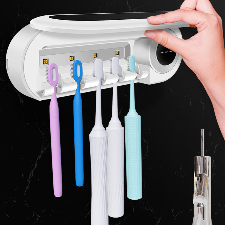 Porte-brosse à dents mural, stérilisateur UV intelligent pour brosse à dents, distributeur de dentifrice, presse-agrumes pour accessoires de salle de bain