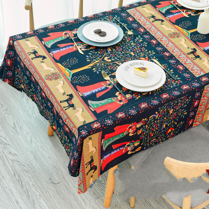 Tablecloth Printed Cotton Linen Table Cloth Rectangle