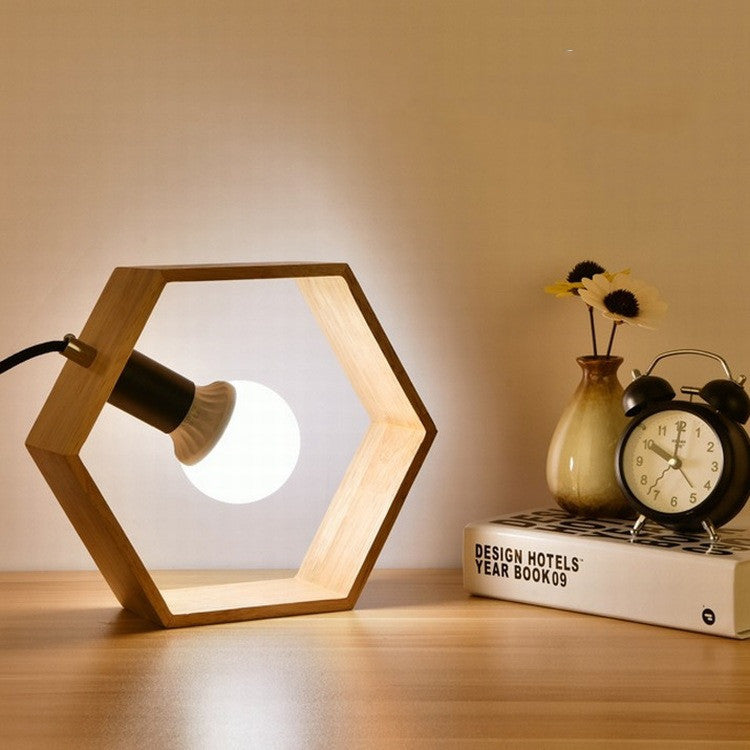 Nachttisch-Augenschutz-Schreibtischlampe aus Holz