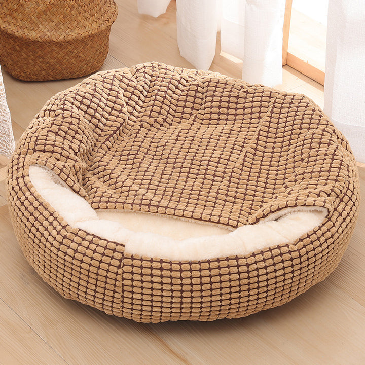 Warm Winter Semi Enclosed Kennel Round Pet