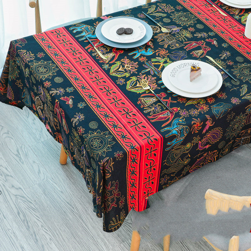 Tablecloth Printed Cotton Linen Table Cloth Rectangle