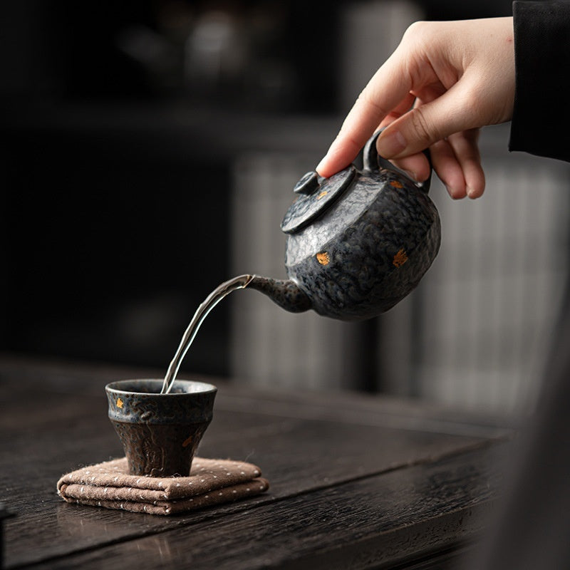 Bronze Glazed Flowing Year Pot, Retro Brewing Tea And Boiling Water