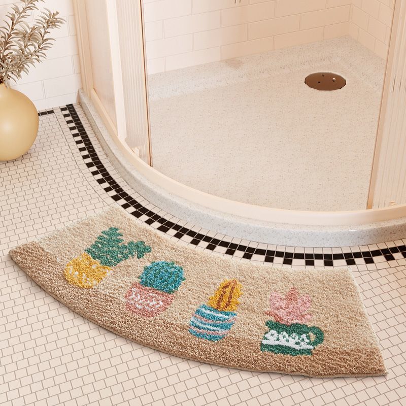 Absorbent Floor Mat Fan-shaped Carpet Shower Room Door Mat Bathroom Non-slip