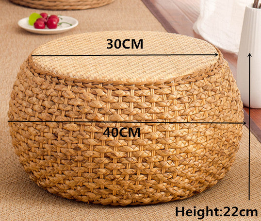 Home Rattan Small Stool Ottoman Footrest Modern Round Foot