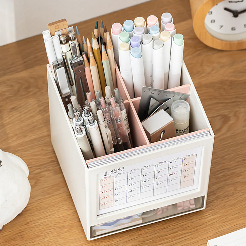 Porte-stylo rotatif multifonctionnel pour bureau, boîte de rangement pour tiroir