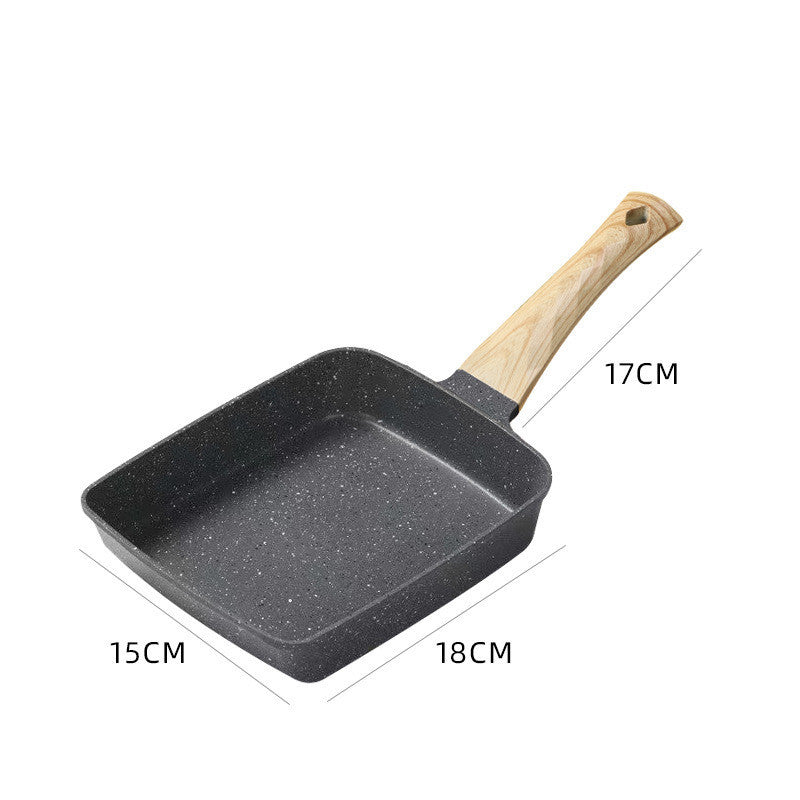 Tamagoyaki Nonstick Square Wooden Handle Frying Pan