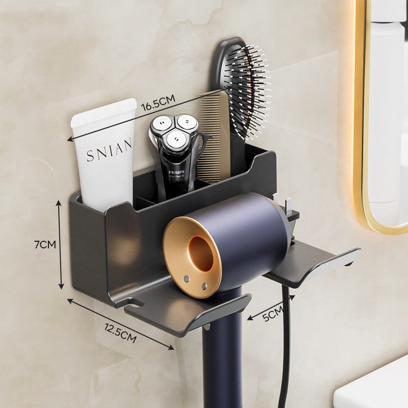 Wall-mounted Hair Dryer Bracket Storage Rack