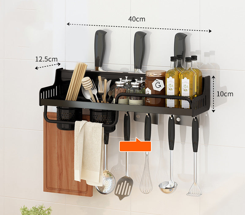 Punch-free Kitchen Rack Wall-mounted Multifunctional Chopsticks And Knife Rack Storage Rack