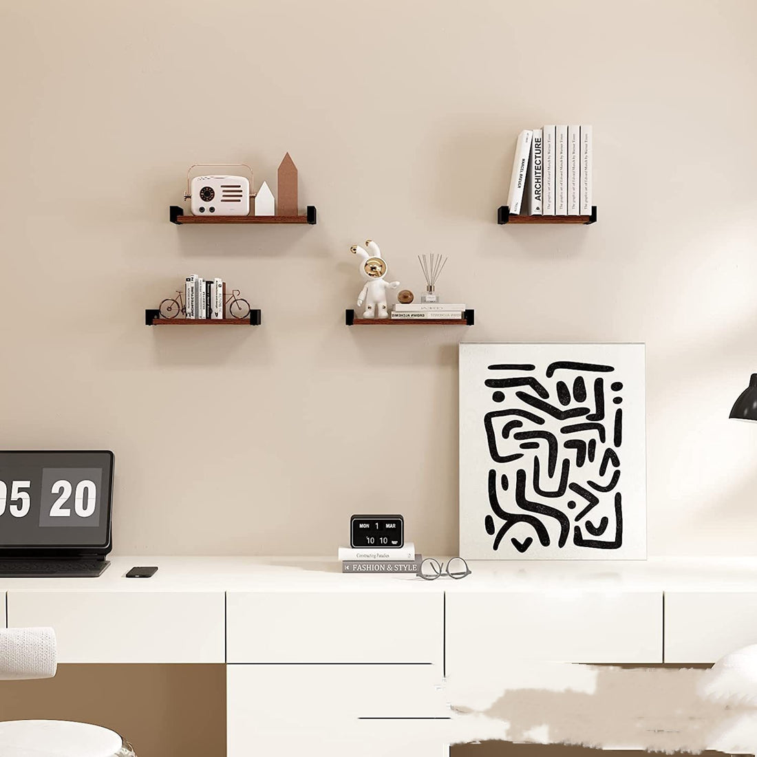 Wall-mounted Multi-purpose Storage Rack Wooden Word