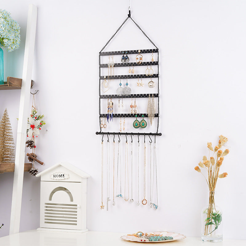 6 Tier Metal Multifunctional Wall Mounted Jewelry Display Stand