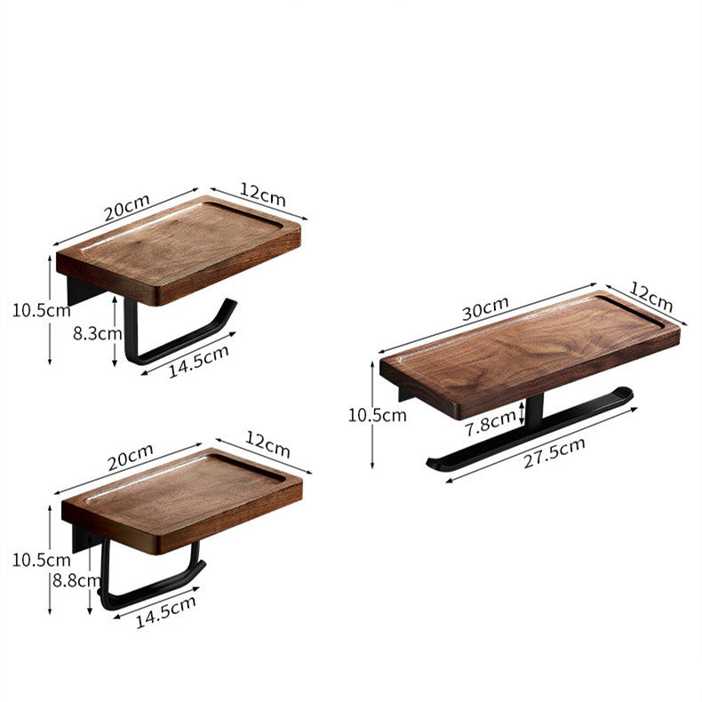 Black Walnut Bathroom Hotel Toilet Tissue Rack