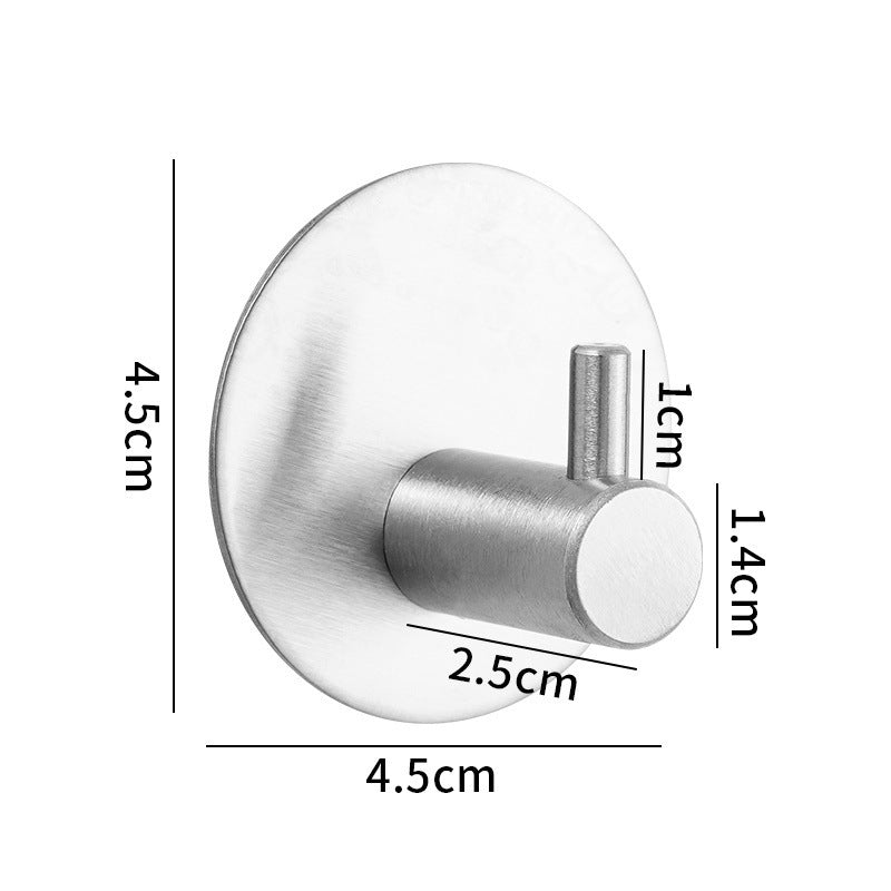 304 Stainless Steel Punch-free Hook Bathroom Toilet Single Hook Coat Hook