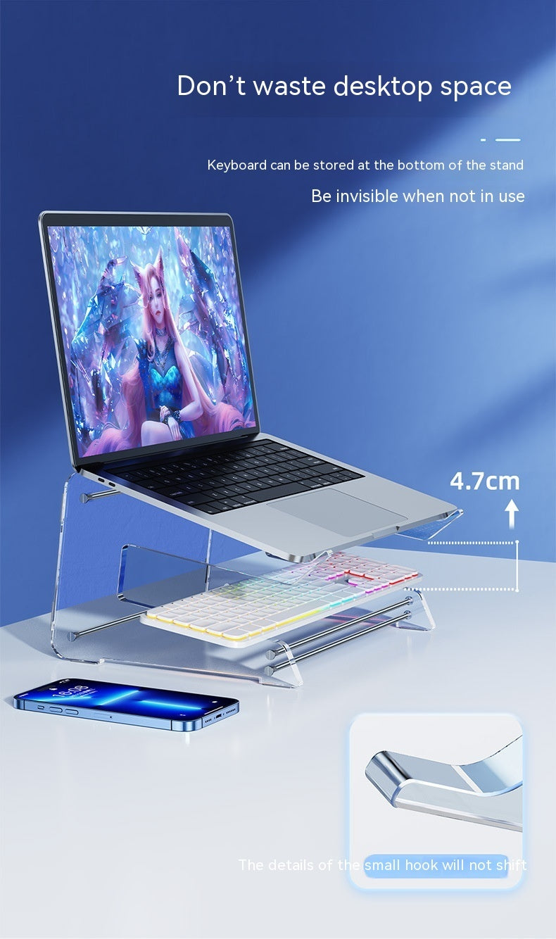 Acrylic Laptop Riser Vertical Storage