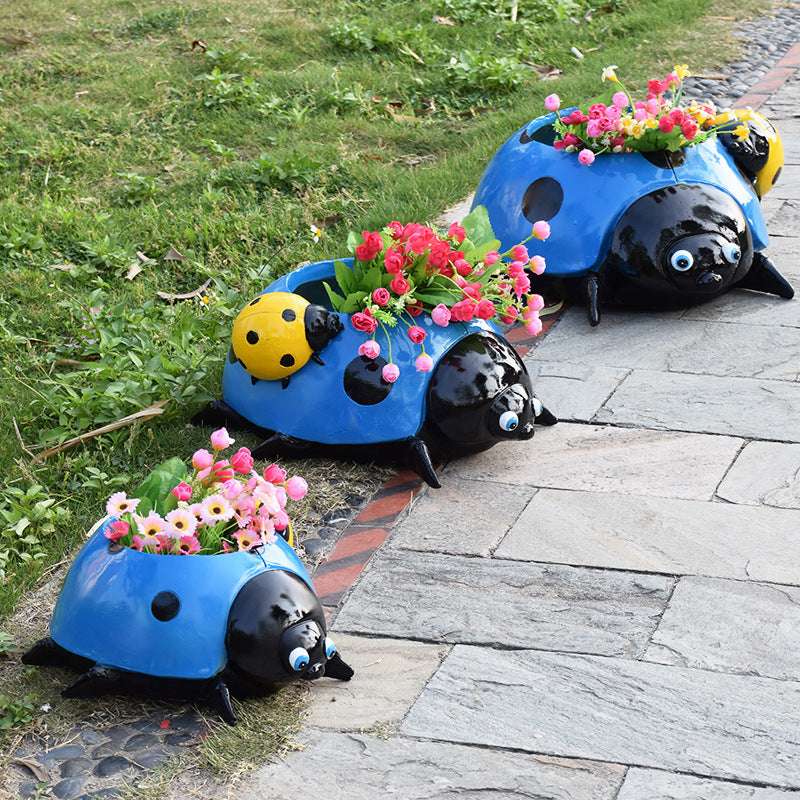 Seven Star Ladybug Beetle Decoration Outdoor Villa Garden Courtyard Flower Pot Decoration