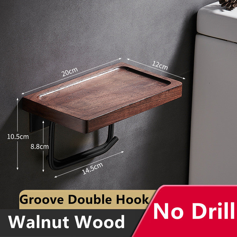 Black Walnut Bathroom Hotel Toilet Tissue Rack