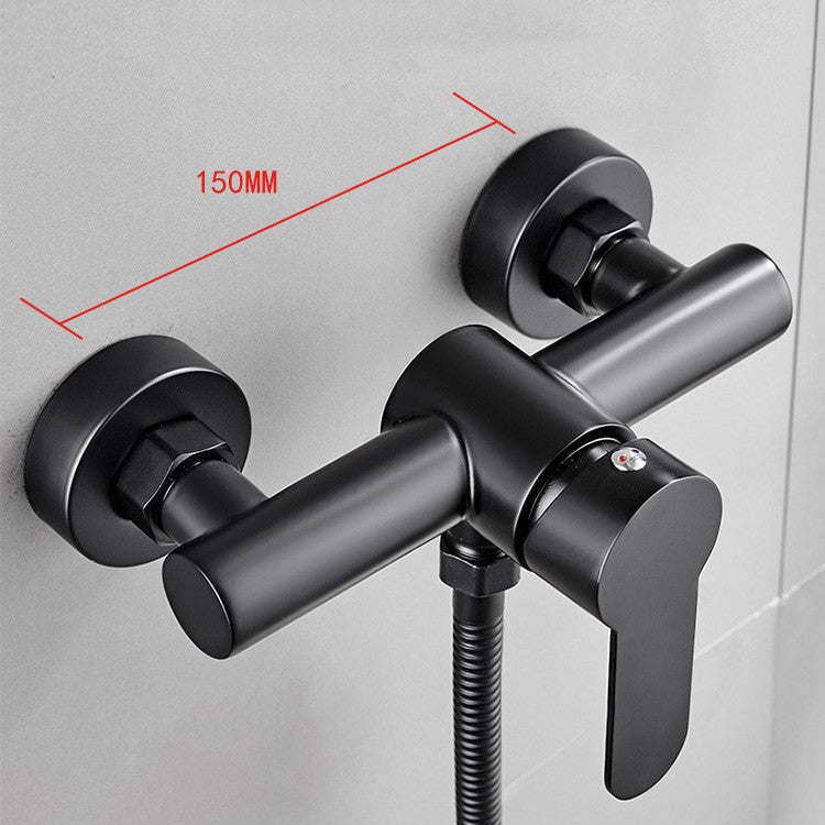 304 Stainless Steel Black Hot And Cold Bathtub Faucet Surface Mounted Mixing Valve Shower Valve