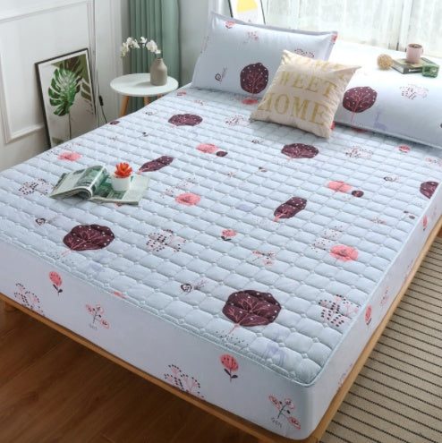 Thickened Quilted Fitted Sheet Single Piece Bedspread Protector