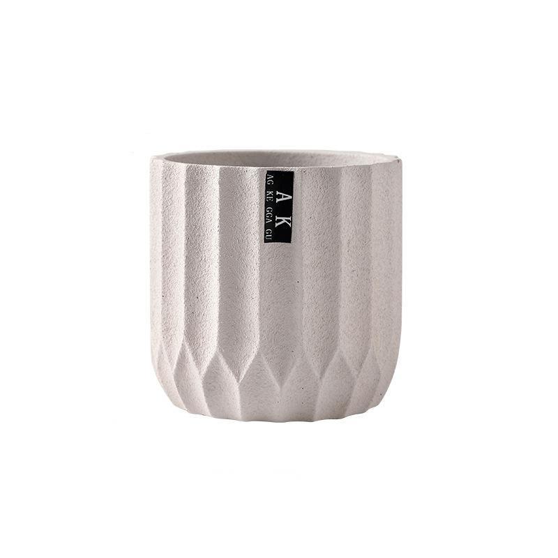 Ceramic Nordic Cement Flower Pots Geometrical Simplicity