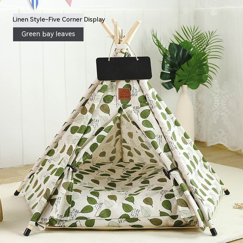 Pet Tent Cat House Removable And Washable Kennel Cat Villa Semi-enclosed Insulation Cat Nest Foldable Cat Tents