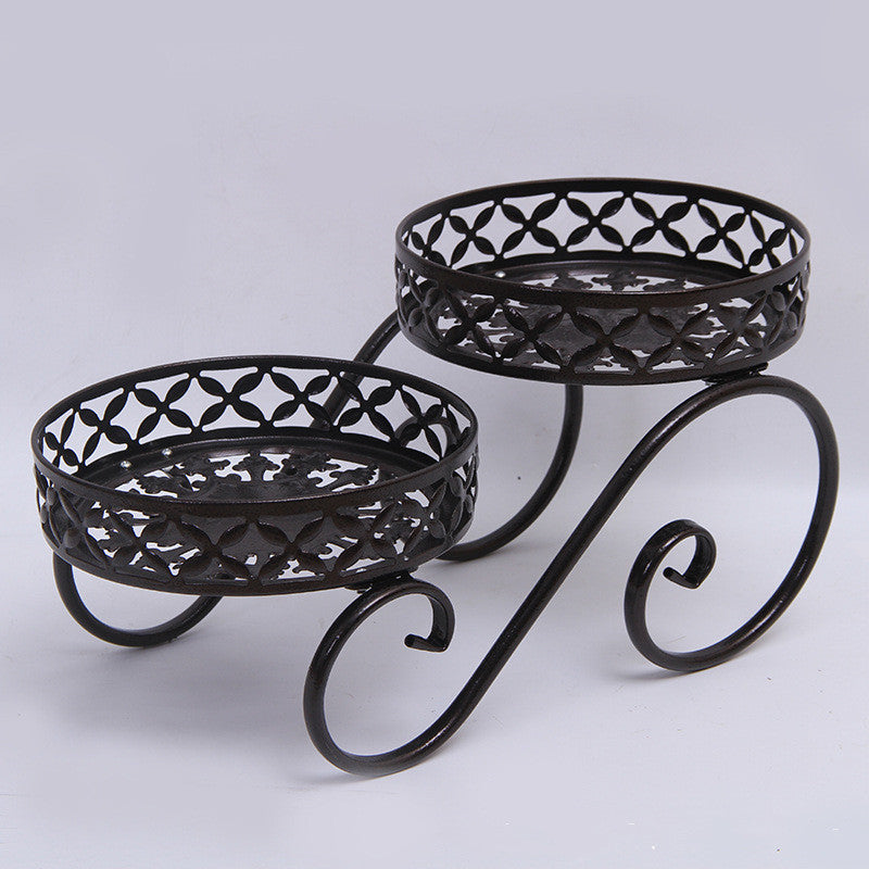 European Style Wrought Iron Flower Room Built-in Shelf