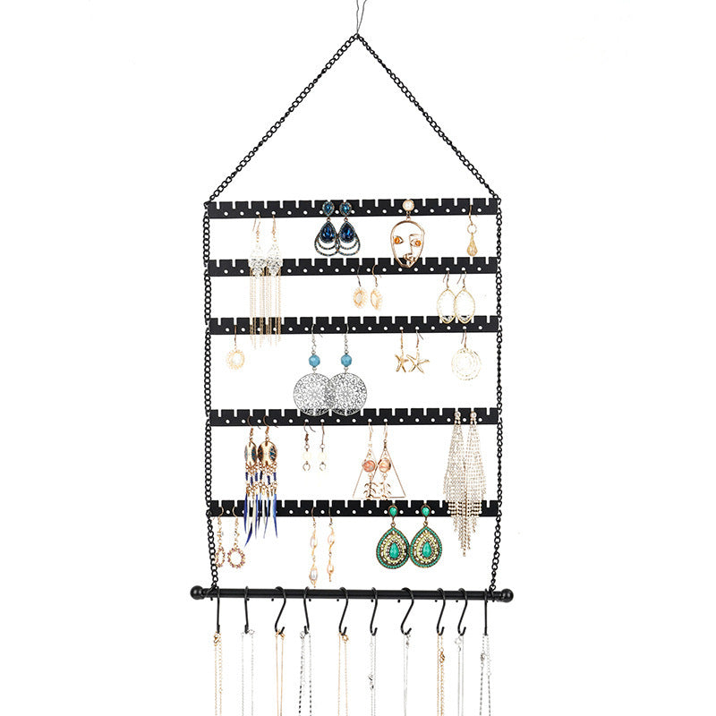 6 Tier Metal Multifunctional Wall Mounted Jewelry Display Stand