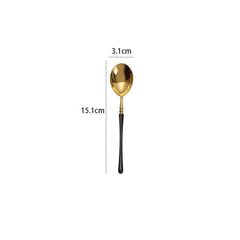 Stainless Steel 304 Knife, Fork And Spoon Tableware Black Gold