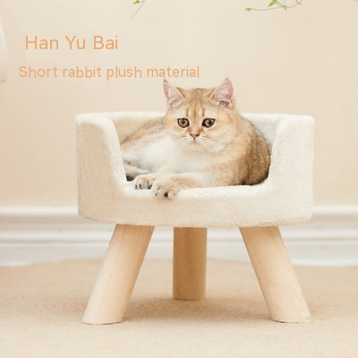 Solid Wood Cat Nest Semi-enclosed Winter Warm