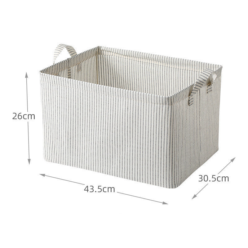 Fabric Steel Frame Japanese Cotton And Linen Stripe Storage Basket