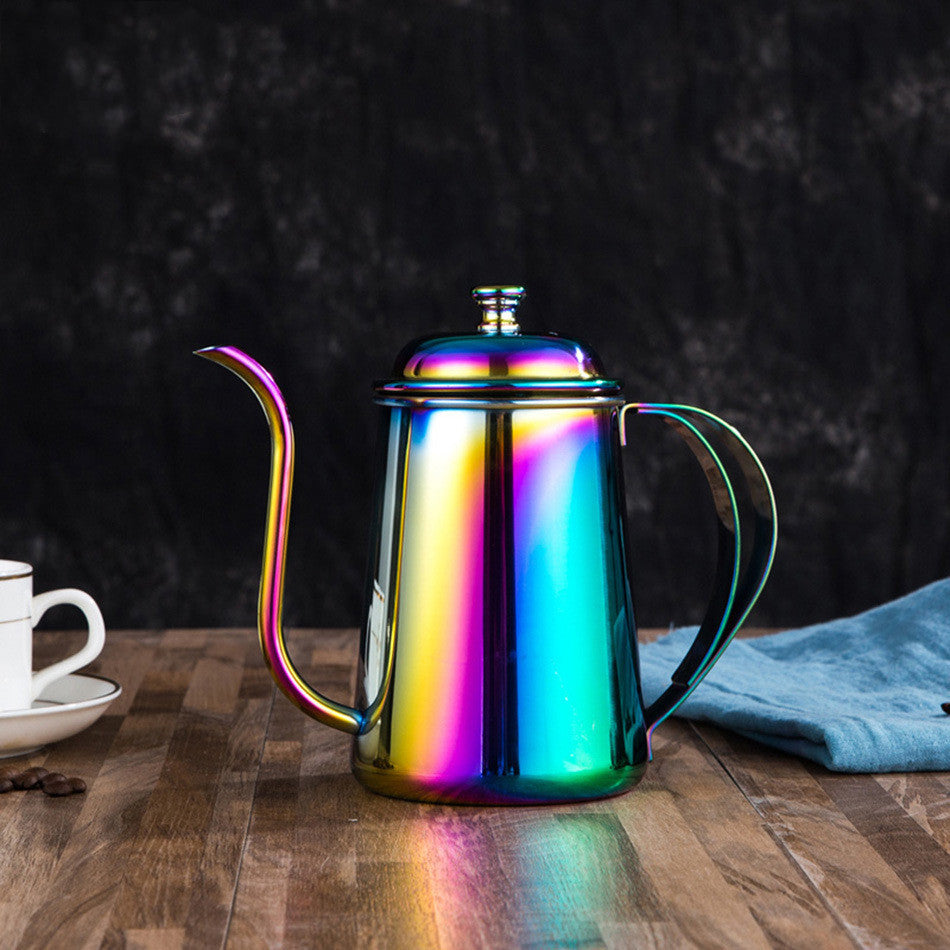 Cafetière à main en acier inoxydable à col long et col étroit