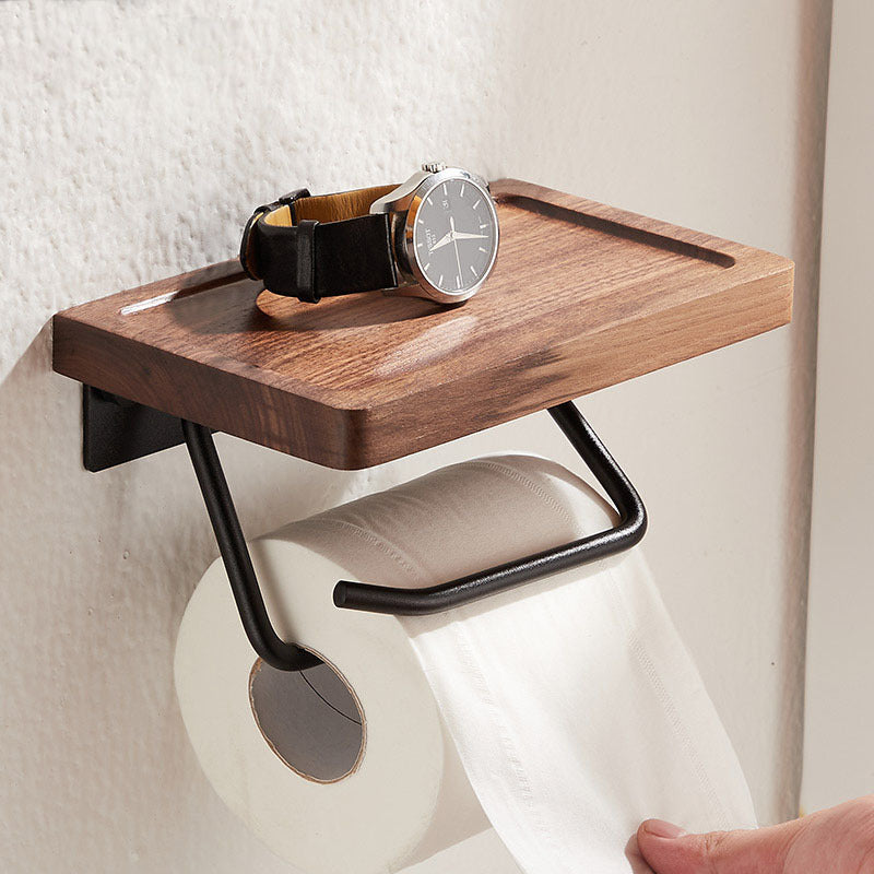 Black Walnut Bathroom Hotel Toilet Tissue Rack