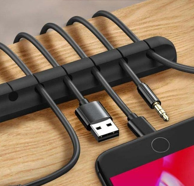 Self-adhesive Power Cord Fixed Clip Data Cable Card Silicone Desktop Cable Organizer