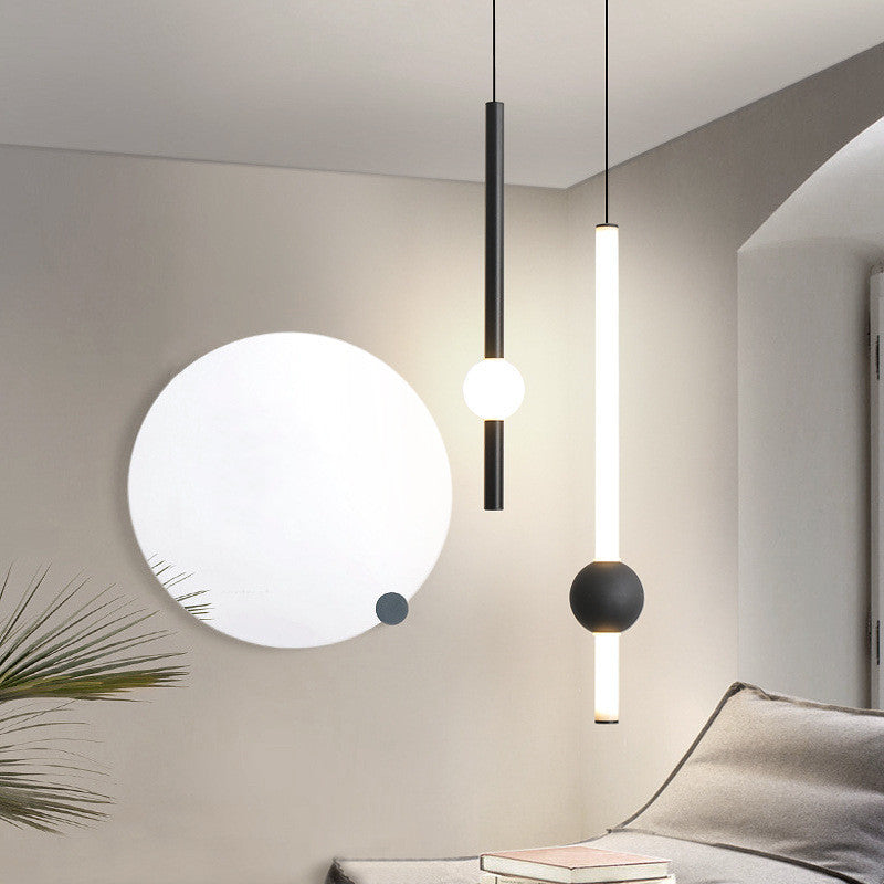 Minimalist Bedroom Bedside Chandelier Nordic Minimalist Modern Bedside Table Hanging Line Lamp LED Creative Atmosphere Lamps