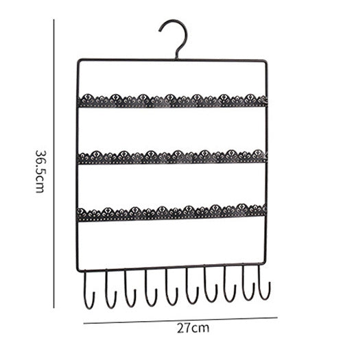 Schmuck Regal Schmiedeeisen Wand Hängen Display Ohrring Halskette Lagerung Rack