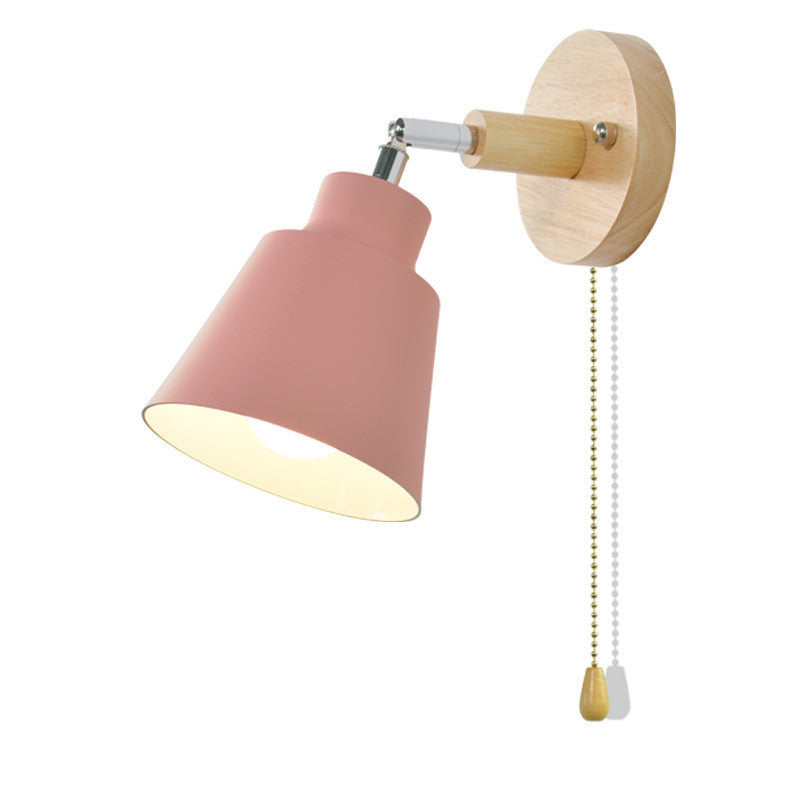 Macaron Bedside Lampshade Wooden Zipper