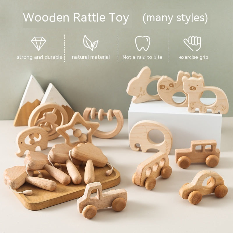 Wooden Cloud Rattle Set Infant Montessori Early Education Toys