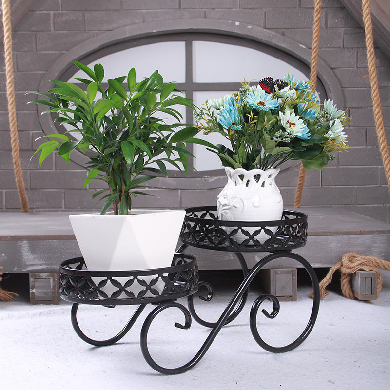 European Style Wrought Iron Flower Room Built-in Shelf