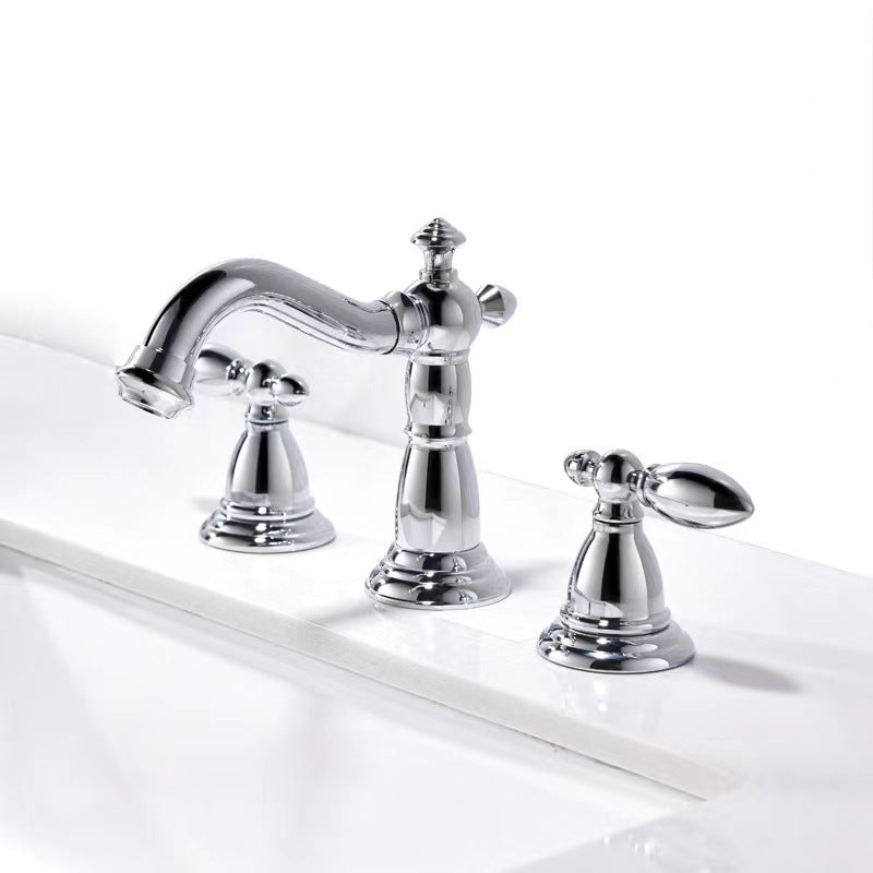 French Retro Three-hole Faucet Bathroom