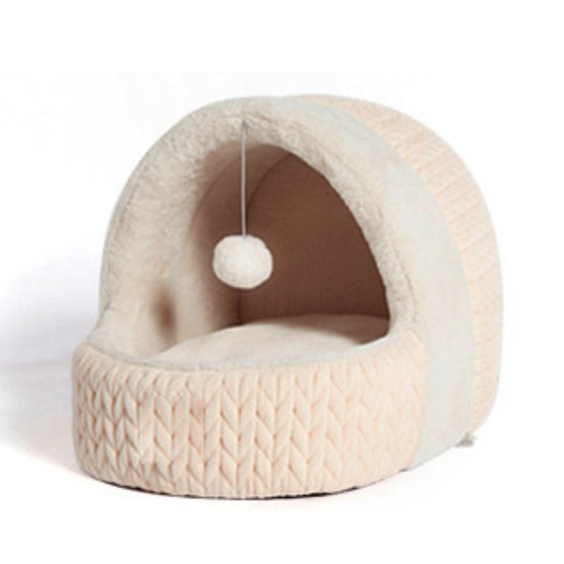 Four Seasons Universal Cat Bed Semi-enclosed Cat House Dog Kennel Winter Warm Kittens Pet Supplies