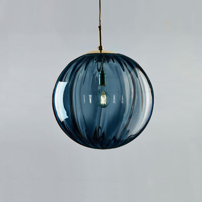 Nordic Creative Blue Glass Restaurant Art Chandelier